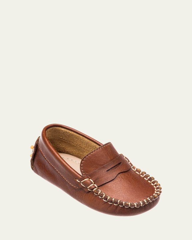 Boy's Logan Penny Leather Drivers,